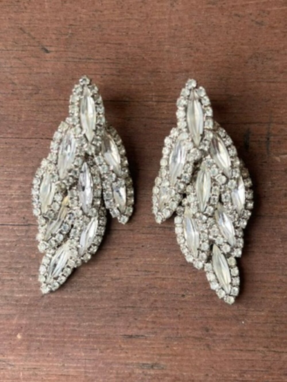 Cascading Marquise Crystal Earrings - Picture 3 of 5